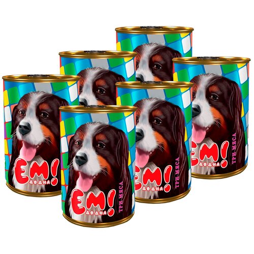 Влажный корм для собак Ем До Дна Три мяса, 6 шт х 970 г