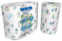 Полотенца бумажные World Cart Smurfs белые с рисунком двухслойные 2 шт.