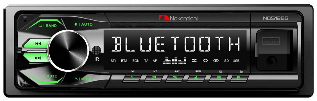 Автомагнитола Nakamichi NQ512BG  1 Din  4x50Вт