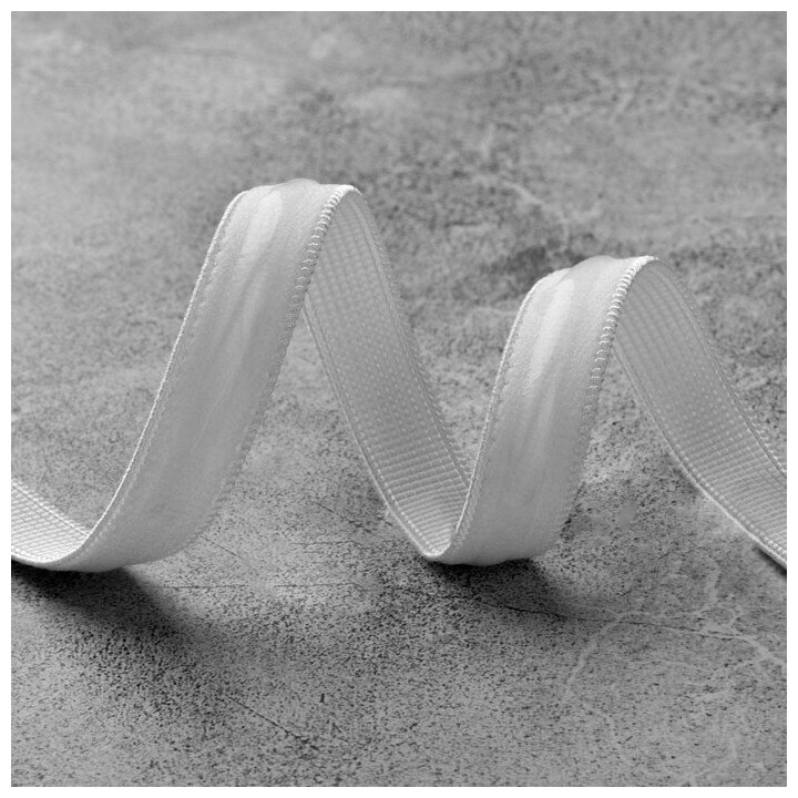 Арт Узор Резинка с силиконом, 10 мм, 10 ± 1 м, цвет белый