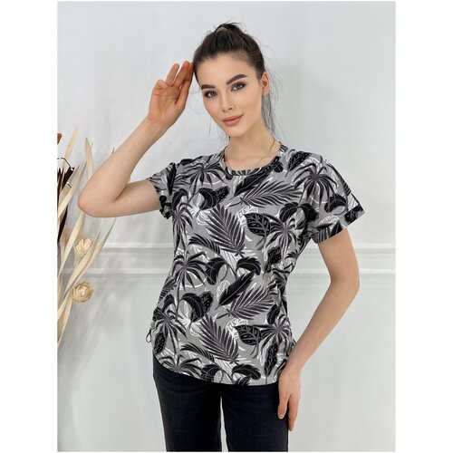 фото Футболка женская хлопок больших размеров на подвязках yarina