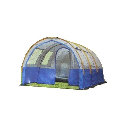 Палатка кемпинговая четырёхместная LANYU LY-1801, синий/прозрачный палатка кемпинговая пятиместная lanyu ly 1607d синий