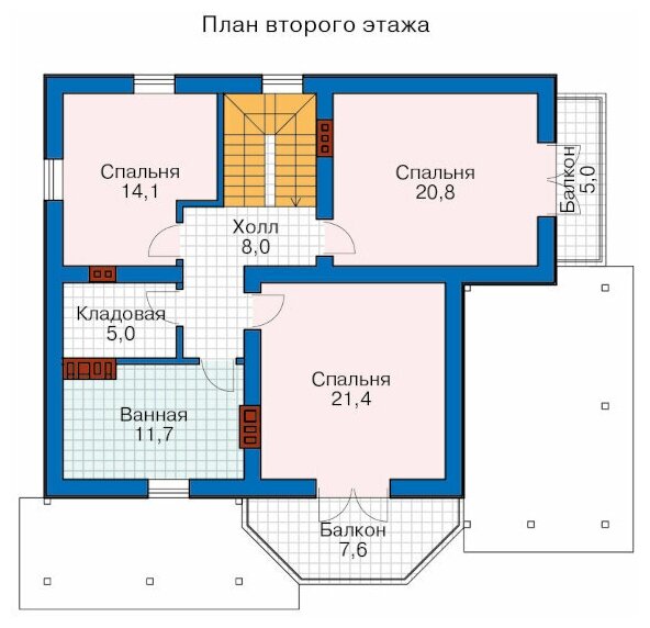 Проект двухэтажного дома из газобетона 40-05CG - фотография № 8