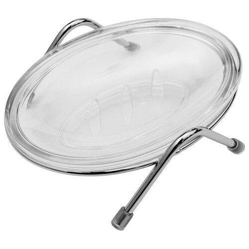 Мыльница двухсекционная Хром 13.6*10.5*4.1см