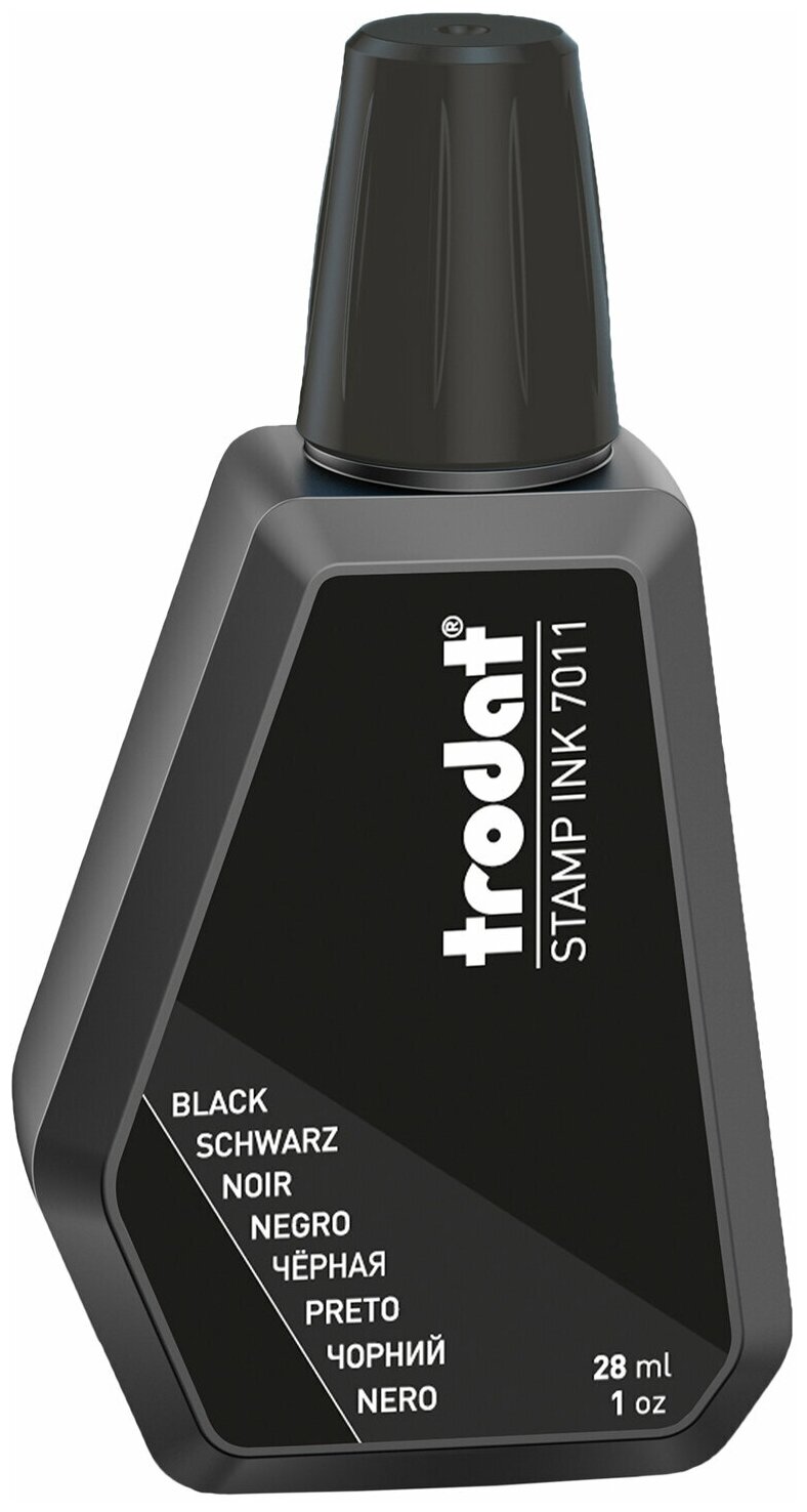 Краска штемпельная TRODAT, черная, 28 мл, на водной основе, 7011ч