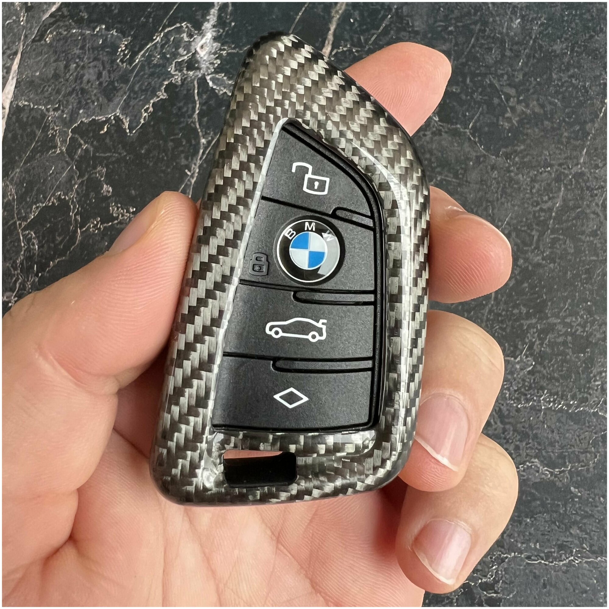 Чехол для ключа BMW G30 из карбона / Чехол на ключ БМВ G01 G02 G05 G06 G07 G20 G30 G11 G14/G15/G16 F15 F85 F16 F86