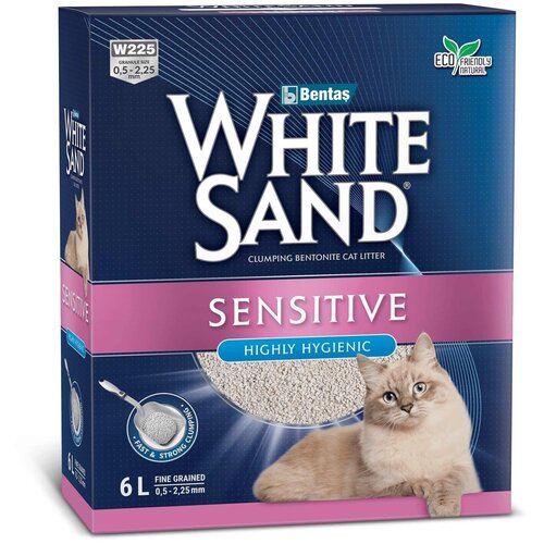 White Sand Sensitive комкующийся наполнитель для чувствительных кошек без запаха - 8,5 кг (10 л)