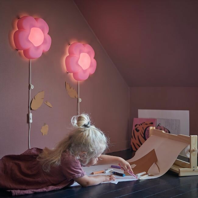 Бра IKEA UPPLYST упплист 1.6 Вт светодиодный цветок сиреневый