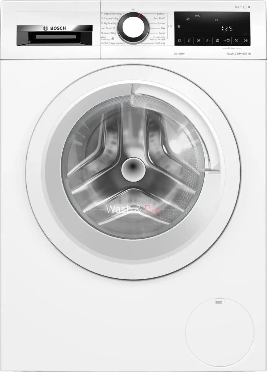 Стирально-сушильная машина Bosch WNA144VLSN, с фронтальной загрузкой, 9кг, 1400об/мин, с сушкой