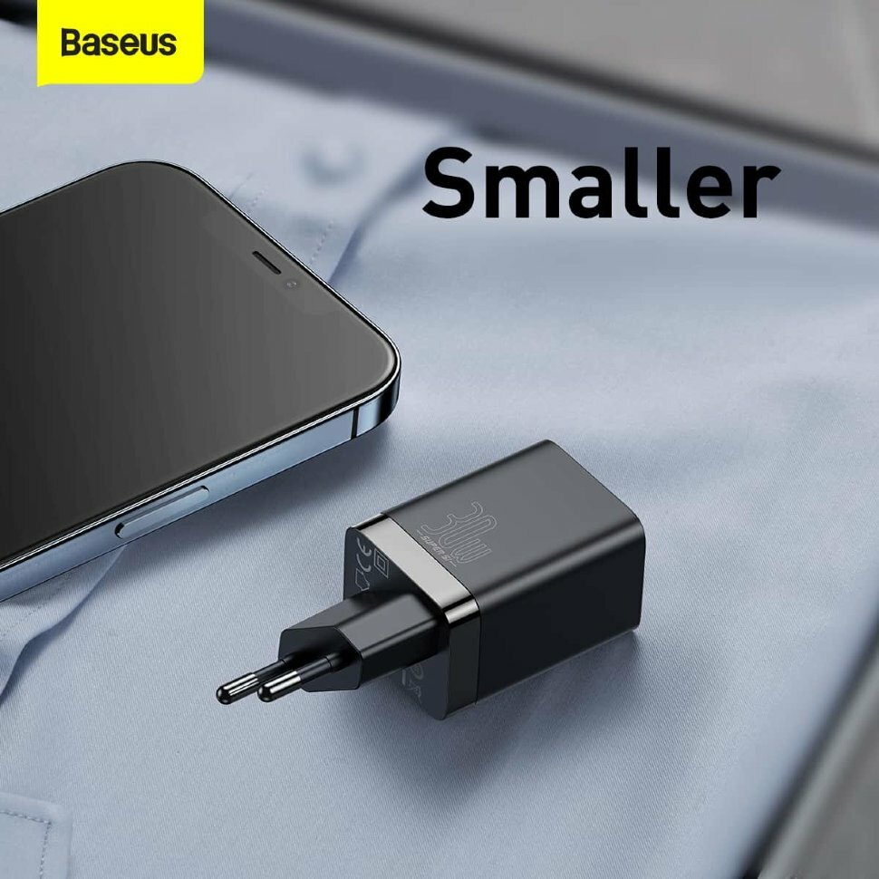 Сетевой адаптер Baseus Super Si Pro 30W Чёрный CCSUPP-E01 — фото 1