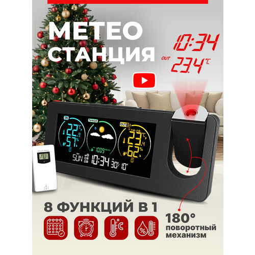 Метеостанция с беспроводным выносным датчиком и проекцией изображения
