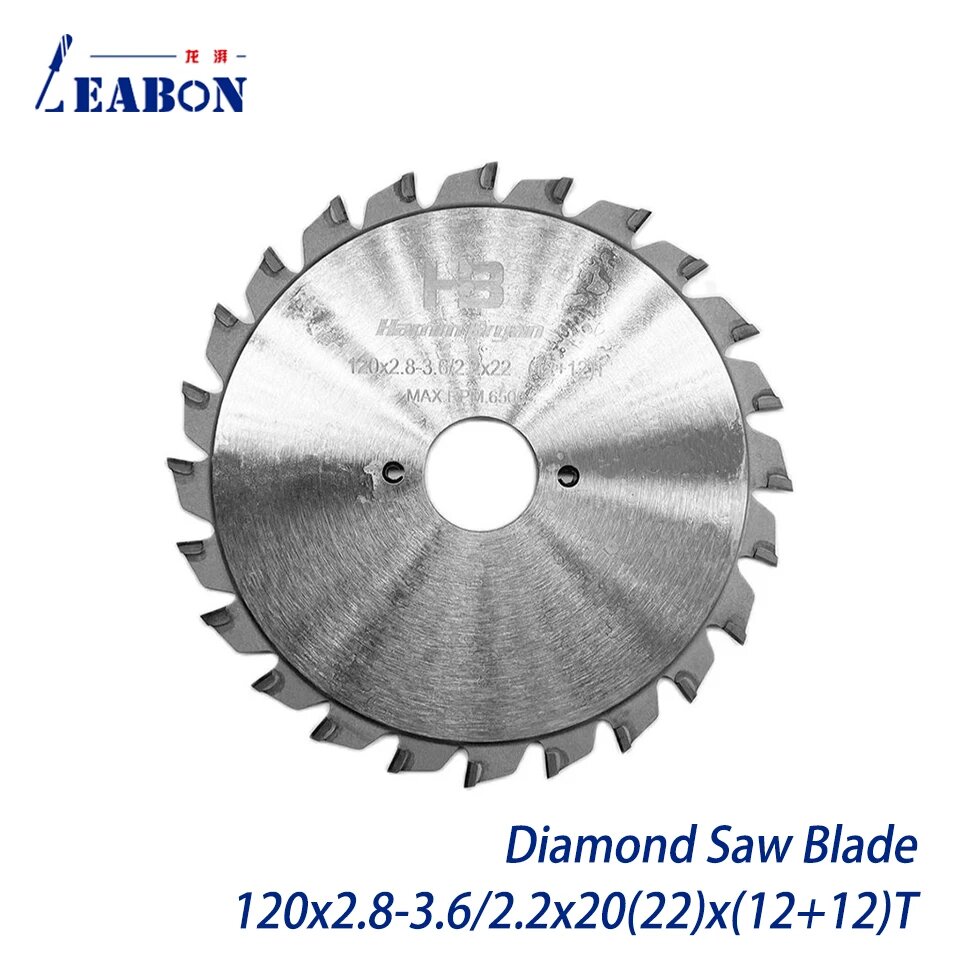 Creawood Алмазная дисковая пила для дерева 120 мм (12+12)T, 120x2.8-3.6x12 12T, 20 мм