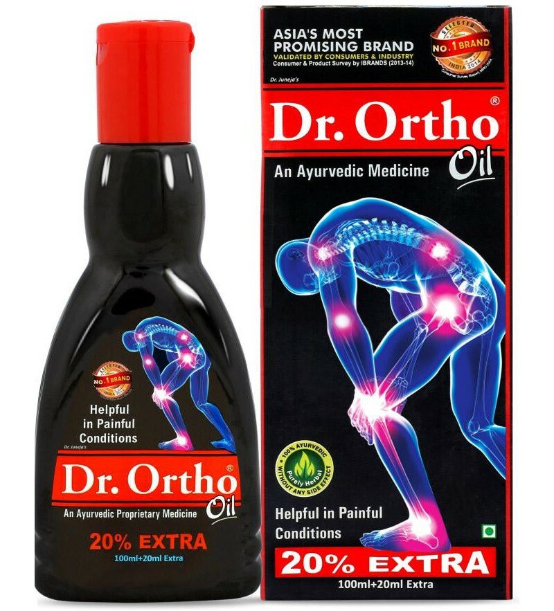 Для суставов Доктор Орто, Dr Ortho Ayurvedic Joint Pain Oil, 120 мл.