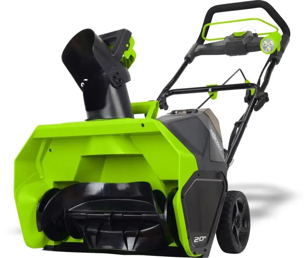 Снегоуборщик Greenworks GD40SD, колесный, одноступенчатый, дальность выброса 6м