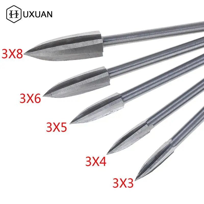 Наборы фрез из белой стали HUXUAN для Dremel 3 мм 3x4