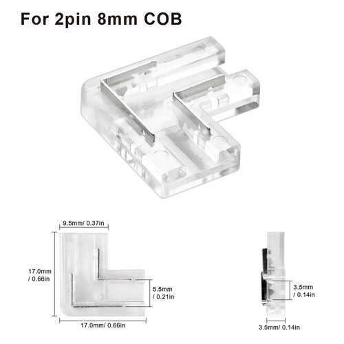 Разъемы для светодиодной ленты COB прозрачные 5 шт For 2pin 8mm COB 5pcs 382₽