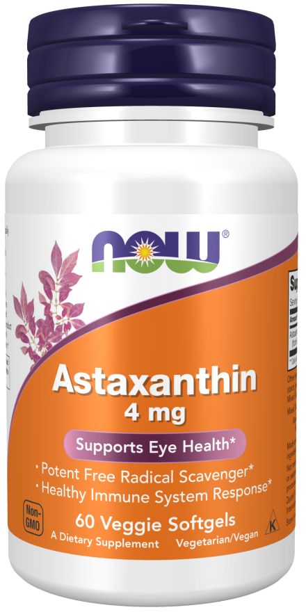 Картинки Astaxanthin NOW Foods, Астаксантин 4 мг - 60 капсул