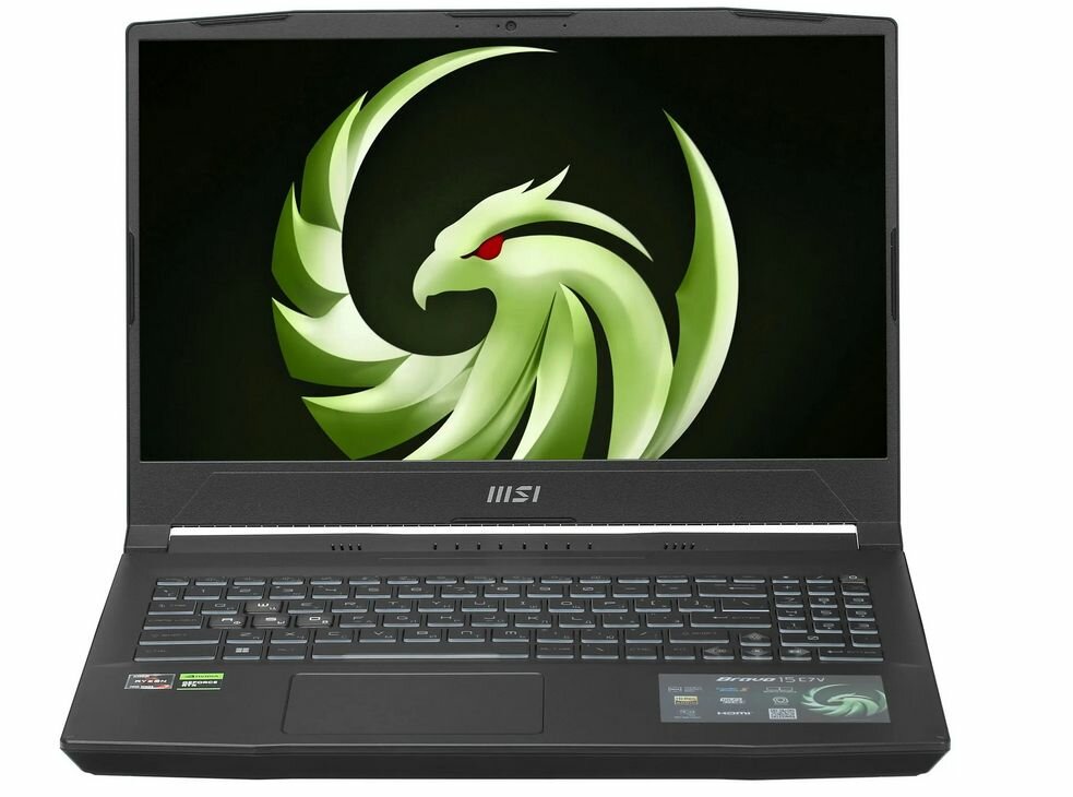 15,6" Ноутбук MSI Bravo 15 C7VF-222XRU (9S7-158N11-222) черный - 1920x1080, IPS, AMD Ryzen 7 7735HS, ядра: 8 x 3,2 ГГц, 16 ГБ, SSD 512 ГБ, NVIDIA GeForce RTX 4060 для ноутбуков (8 ГБ), W10Pro