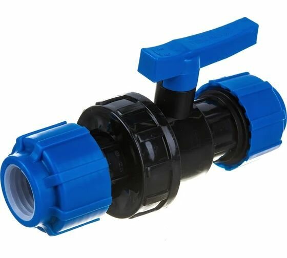 Шаровой компрессионный кран разъемный d 25 тпк-аква — фото 1