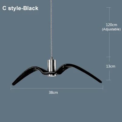 Подвесной светодиодный светильник Bird белый C style-Black, теплый белый