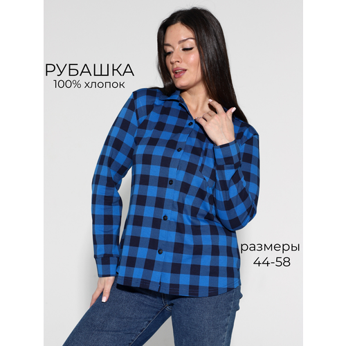 фото Рубашка zoya, размер 56, cиний