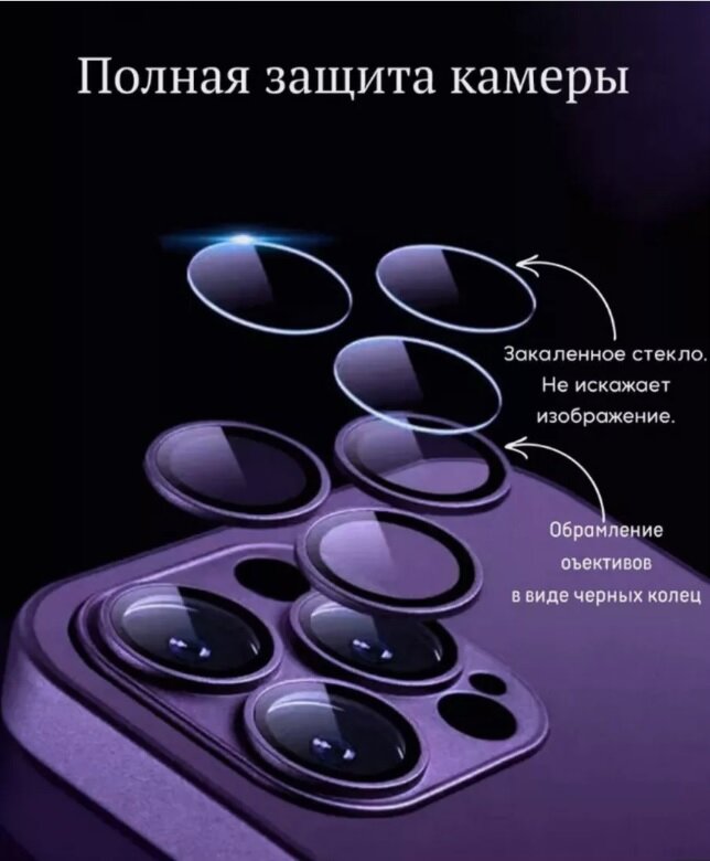 Чехол матовый стеклянный на iPhone 12 Фиолетовый — фото 1