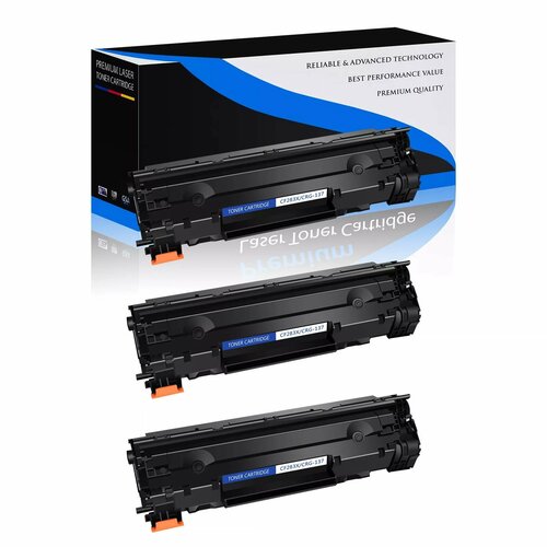 фото Картридж hp cf283x (83x) (3 шт. комплект) для laserjet pro m201, m225 совместимый, с чипом