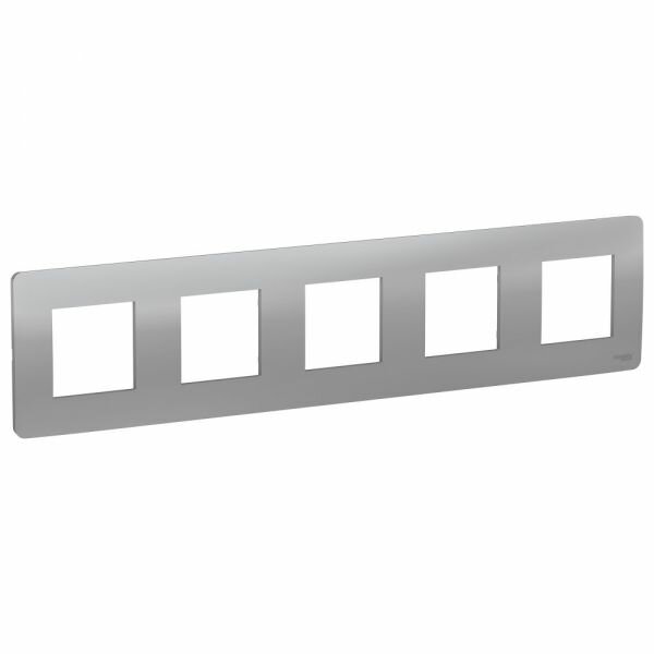 Unica Studio NU201030 Рамка 5-постовая/10-модульная (универсальная, алюминий) Schneider Electric - фото №1
