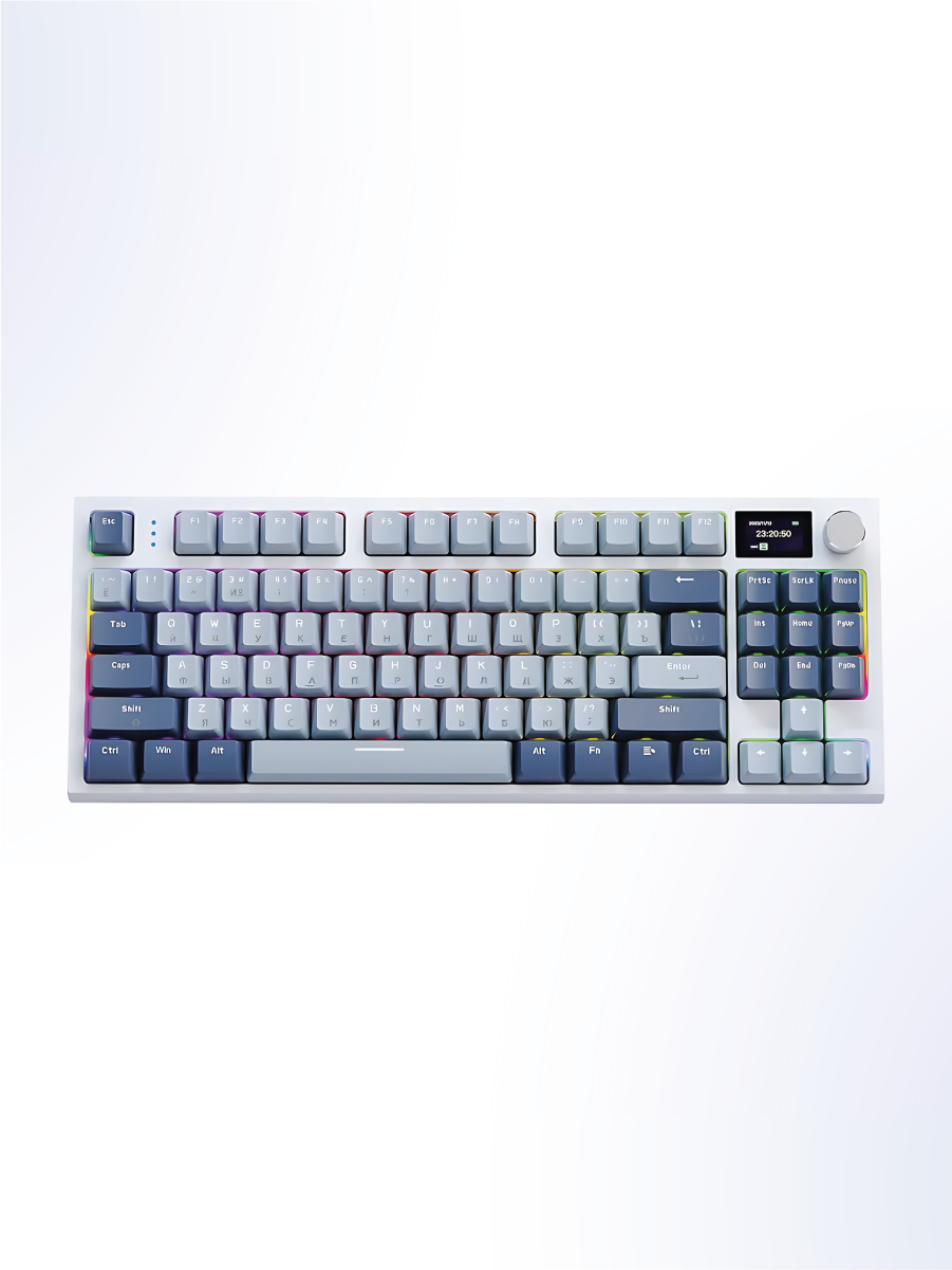 Механическая игровая клавиатура Attack Shark K86 Lavander Blue RGB (RUS), беспроводная, 87 кнопок, HotSwap, Gasket — фото 1