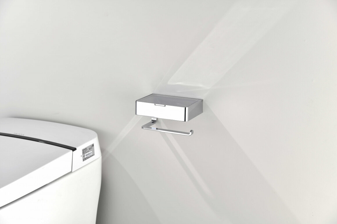 Настенный бумагадержатель плоский Grocenberg AC0050BL, материал латунь — фото 1