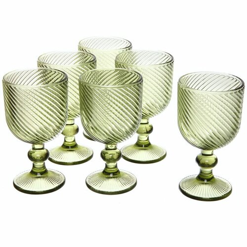 Бокал для вина 240мл «Cristal» в наборе 6шт, зеленый