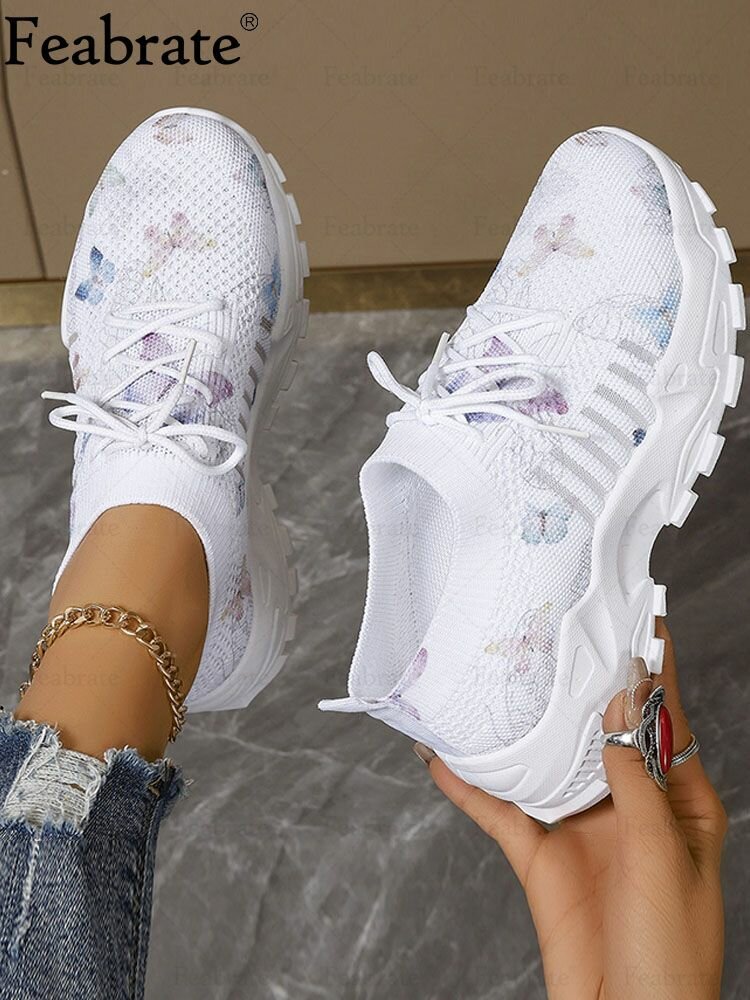 Кроссовки Feabrate Весна-лето 2025, размер Длина 23.0 см（EU 37）, белый,