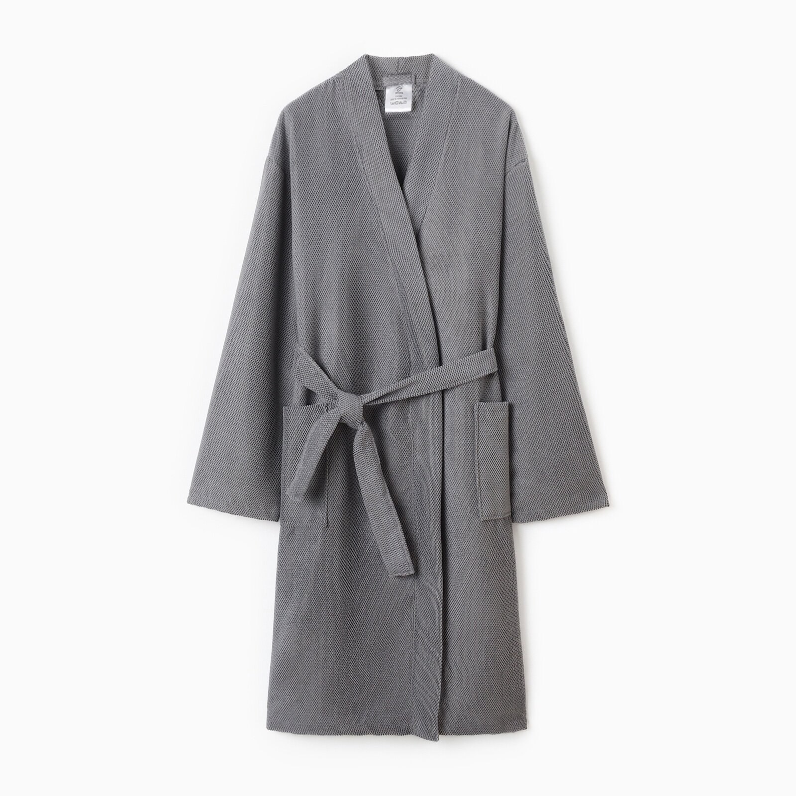 Халат Этель для бани и сауны размер 56-58 серый