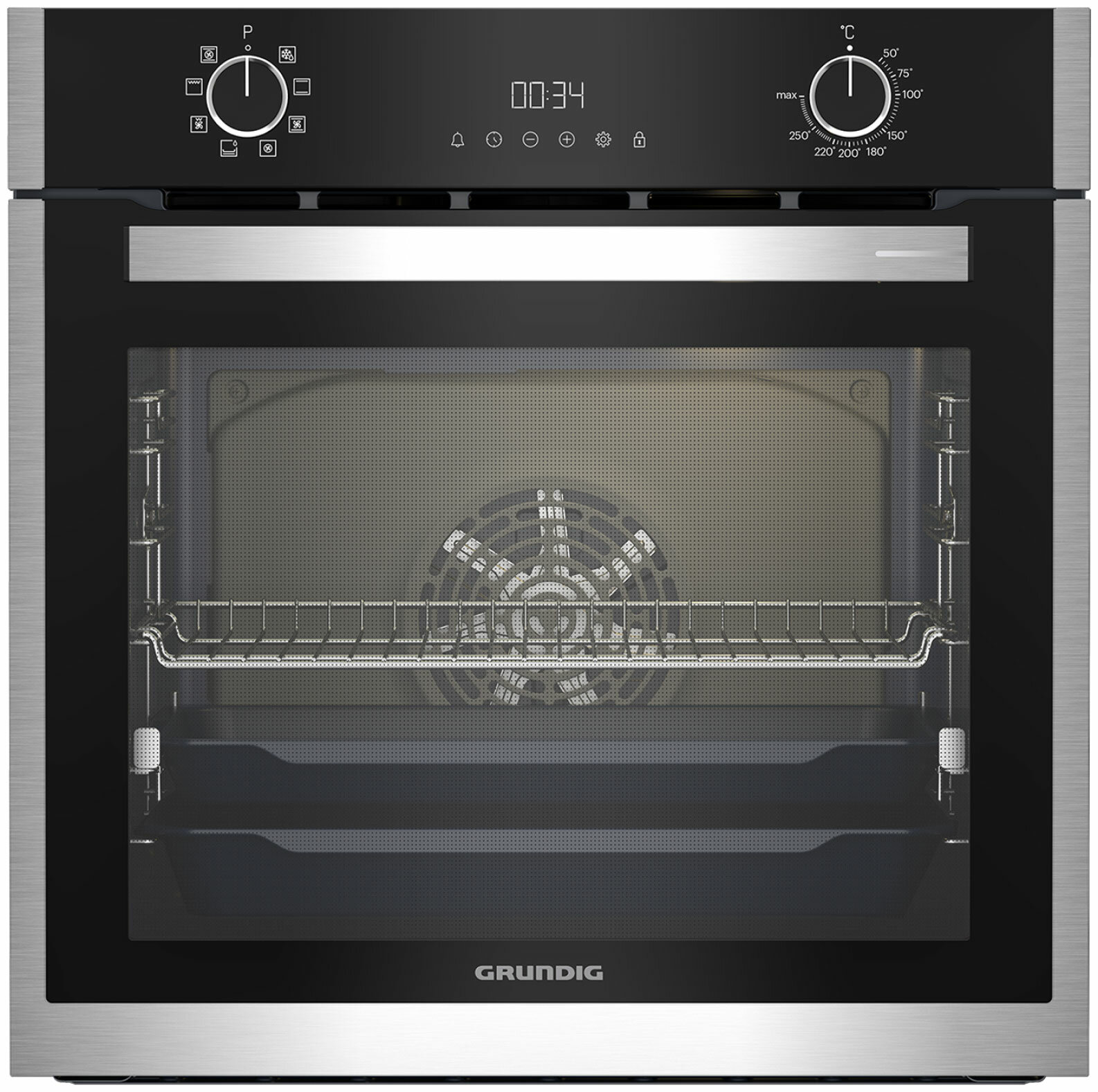 Электрический духовой шкаф Grundig GEBM19300BC 59 см, 72 л, гриль и конвекция, черный