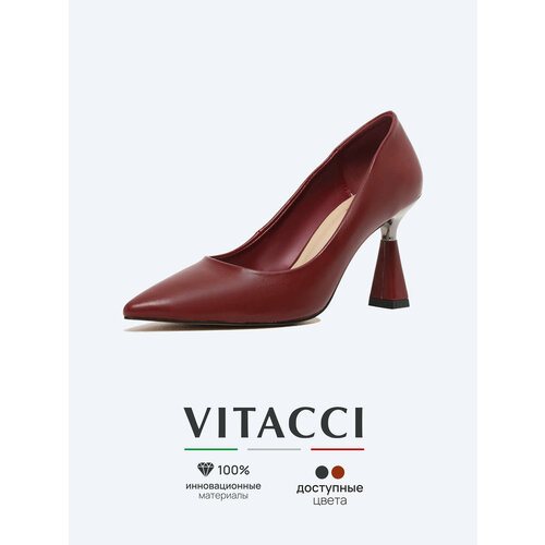 фото Туфли лодочки vitacci, размер 35, бордовый