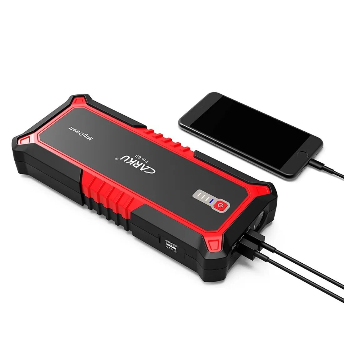 CARKU PRO-60 Пуско-Зарядное устройство с фонарем, аккумулятором Power Bank. для автомобиля, ПЗУ, джамп стартер — фото 1
