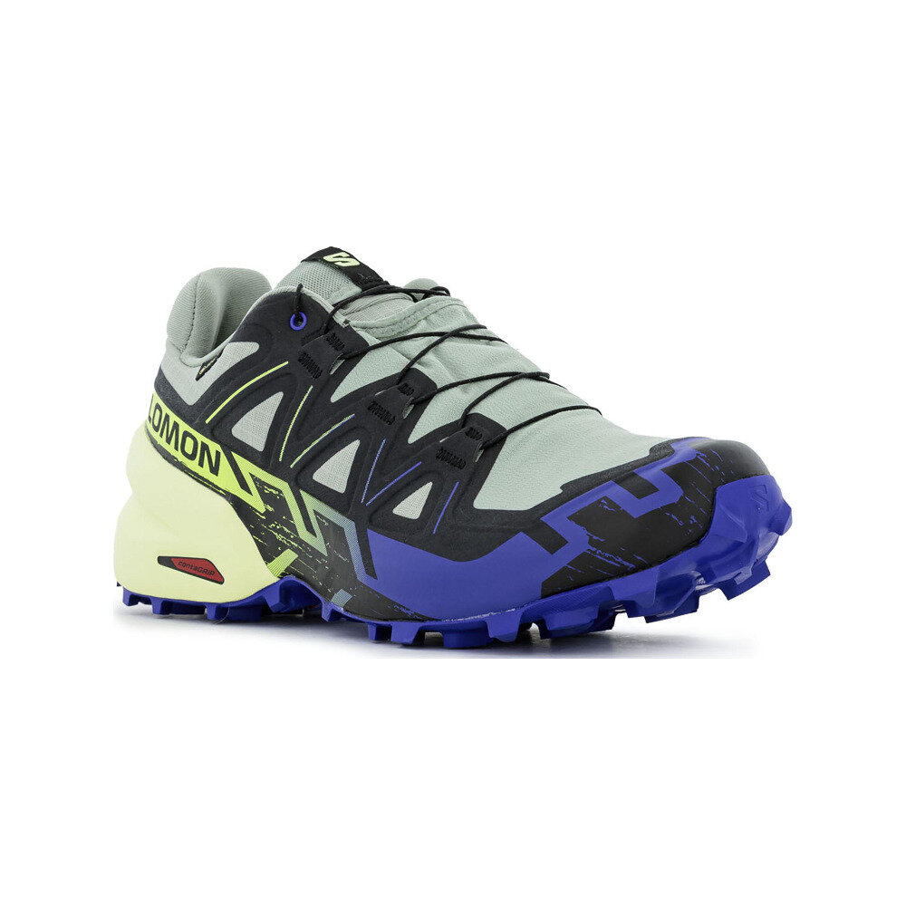 Кроссовки Salomon Speedcross 6 GTX 2025 (Wrought Iron / Clematis Blue / Sharp Green 11), размер US: 11, серый, синий, зеленый — фото 1