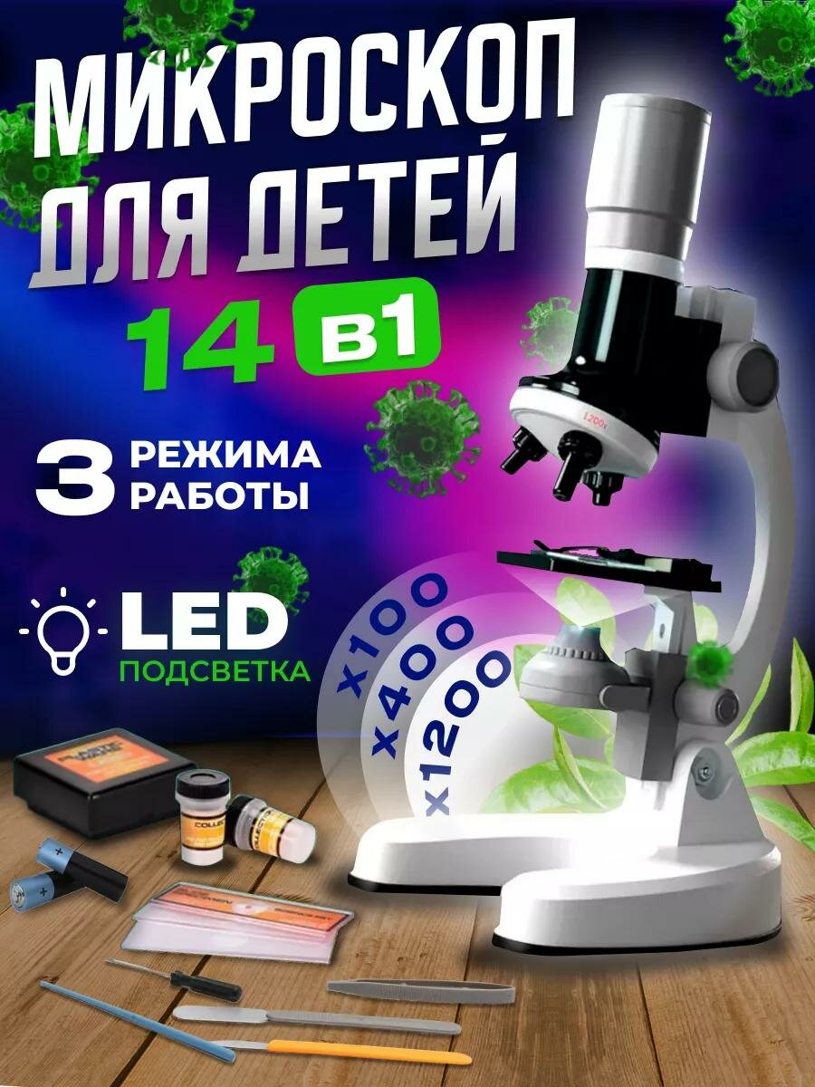 Микроскоп для школьника биологический, детский микроскоп, микроскоп школьный, портативный микроскоп