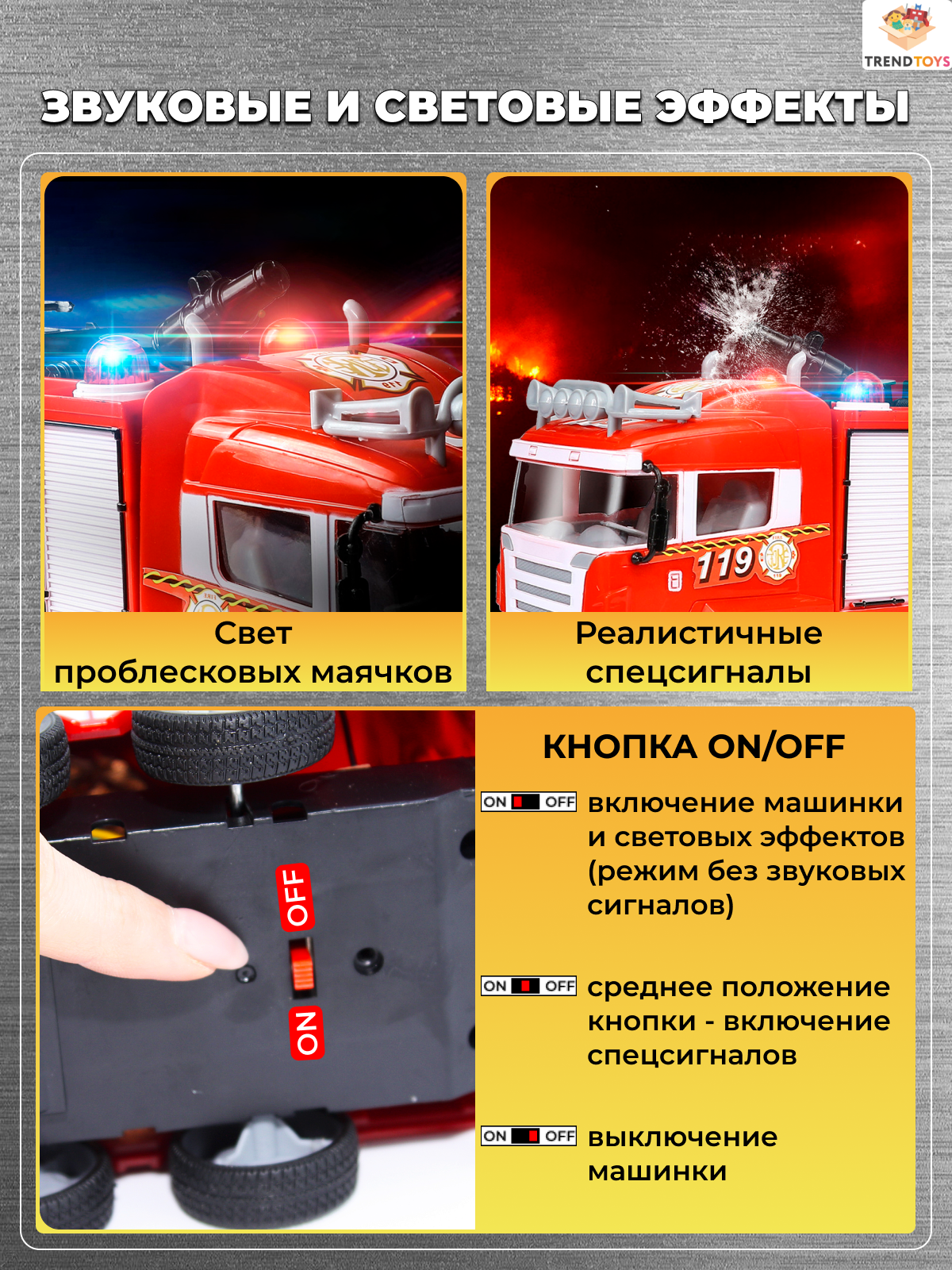 Пожарная машина на пульте управления TrendToys игрушка для мальчиков, спецтехника — фото 1