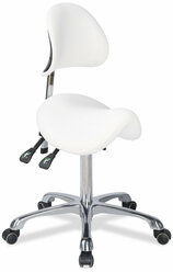 Стул-седло Mizomed MZ 1025A белый, с регулировкой спинки и наклона сиденья