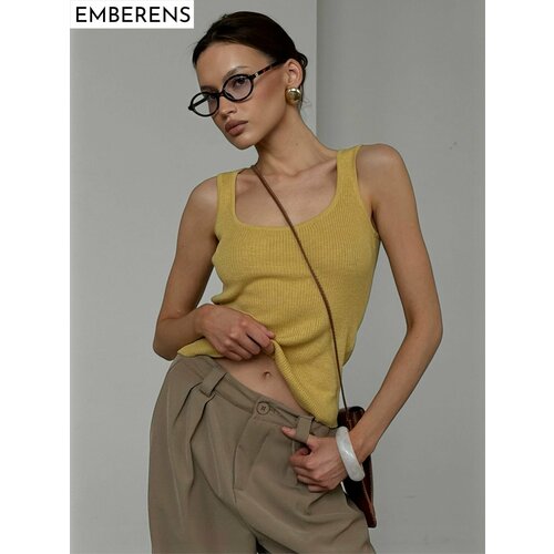 фото Топ emberens, размер s, горчичный, горчичный