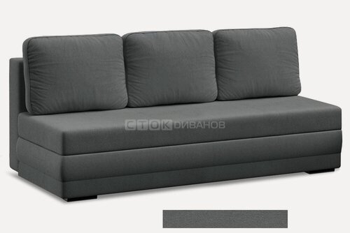 Изображение товара Диван Сток Диванов Эконом-М, черный велюр, 216 см, механизм еврокнижка, с ящиком для хранения