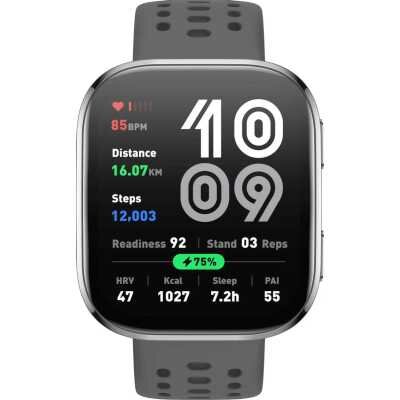 Смарт часы Amazfit Bip 6 Graphite Экран 1.97" 450x390 Amoled, Bluetooth v5.2, совместимость Android, iOS, цвет: корпус серый, ремешок угольно-серый, 27.9 гр, 1747005
