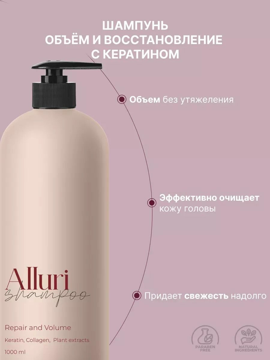 Шампунь для волос Объем и Восстановление (1000 мл) — фото 1