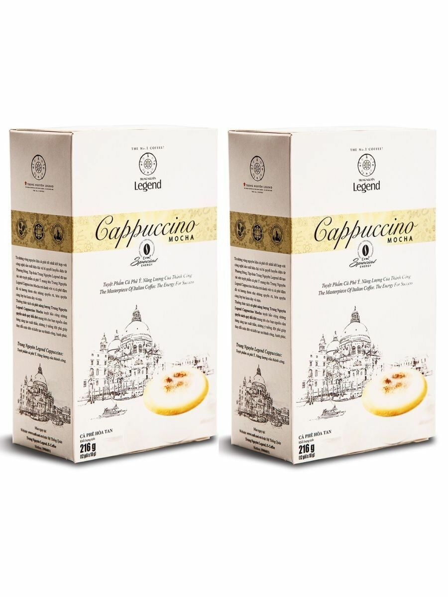 Набор кофе Trung Nguyen "Legend", капучино мока, растворимый, Вьетнам, 2 упаковки по 24 стика