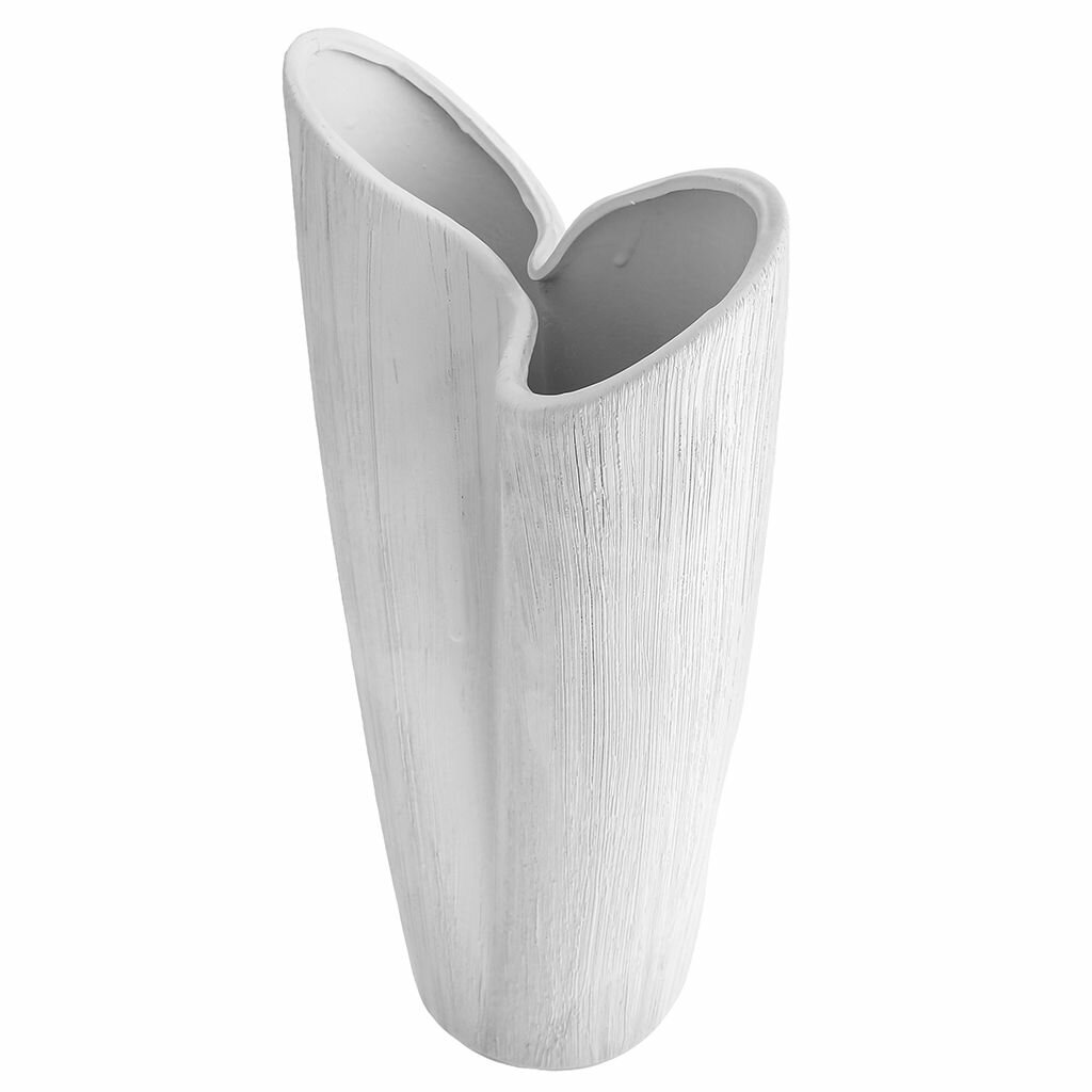 Ваза настольная керамическая "Виват" 2,1л, белый, фактурная глазурь — фото 1