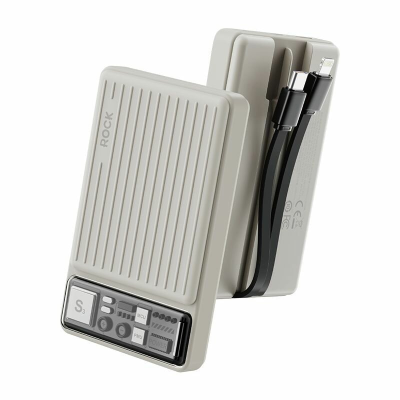 Внешний аккумулятор ROCK P92 PD20W Travel Series Power Bank With Cable 10000mAh белый
