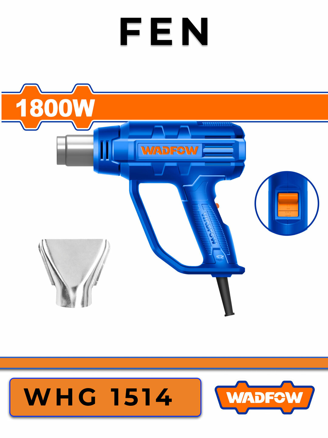 Строительный фен WADFOW WHG 1514