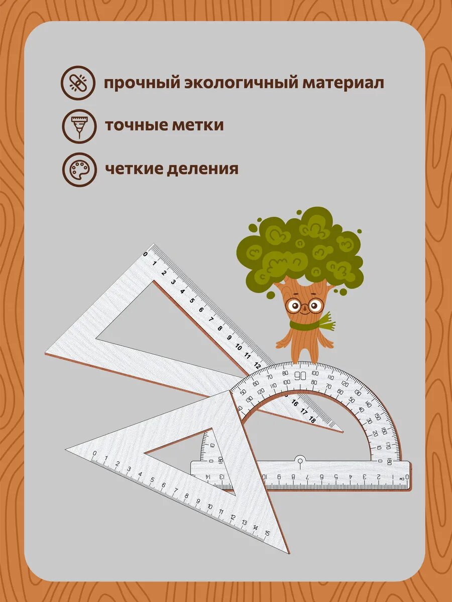 Линейка 20 см деревянная для школы набор шпаргалка — фото 1