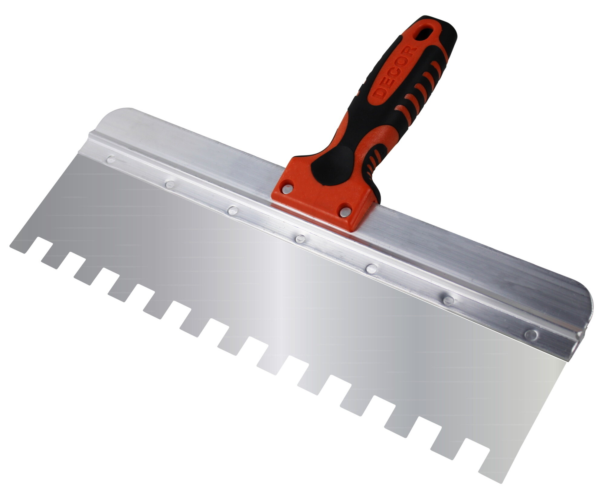 Шпатель строительный DECOR / Декор малярный зубчатый из нержавеющей стали 340мм / малярные и отделочные инструменты